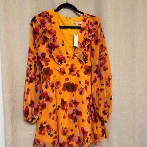 Anthropologie Hutch Floral Long Sleeve Romper